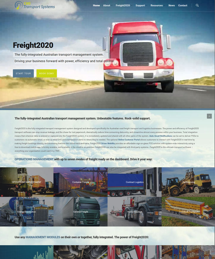CMS Transport Systems CMS Transport Systems homepage by Ginormous B2B Marketing