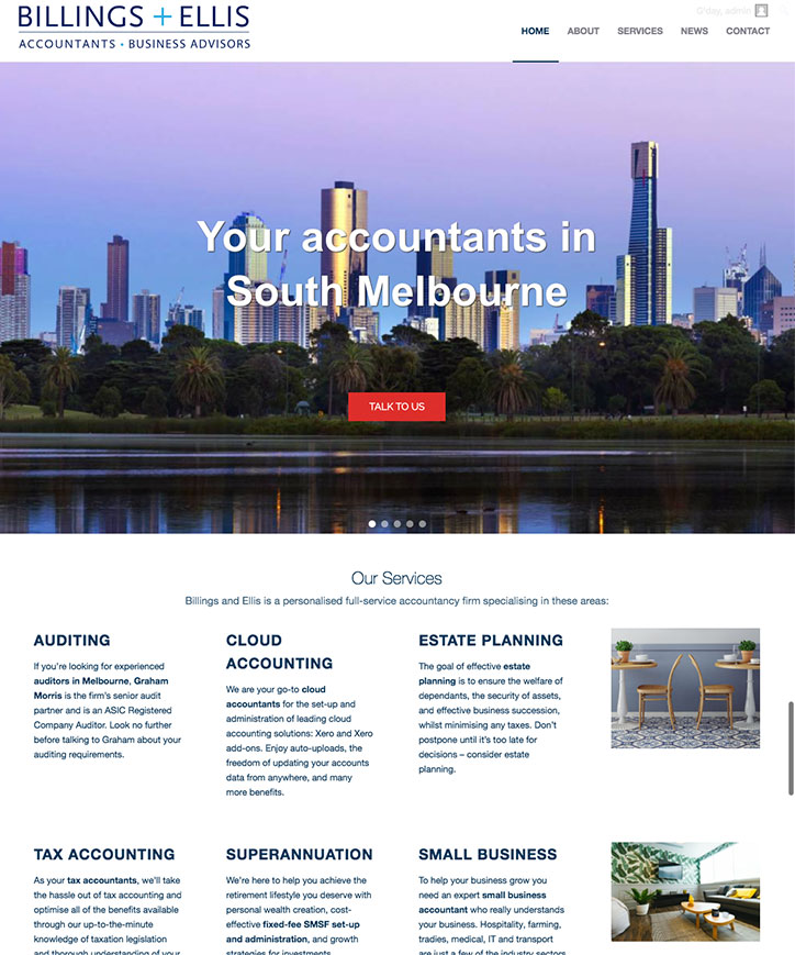 Billings + Ellis website by Ginormous B2B Marketing Billings + Ellis website by Ginormous B2B Marketing
